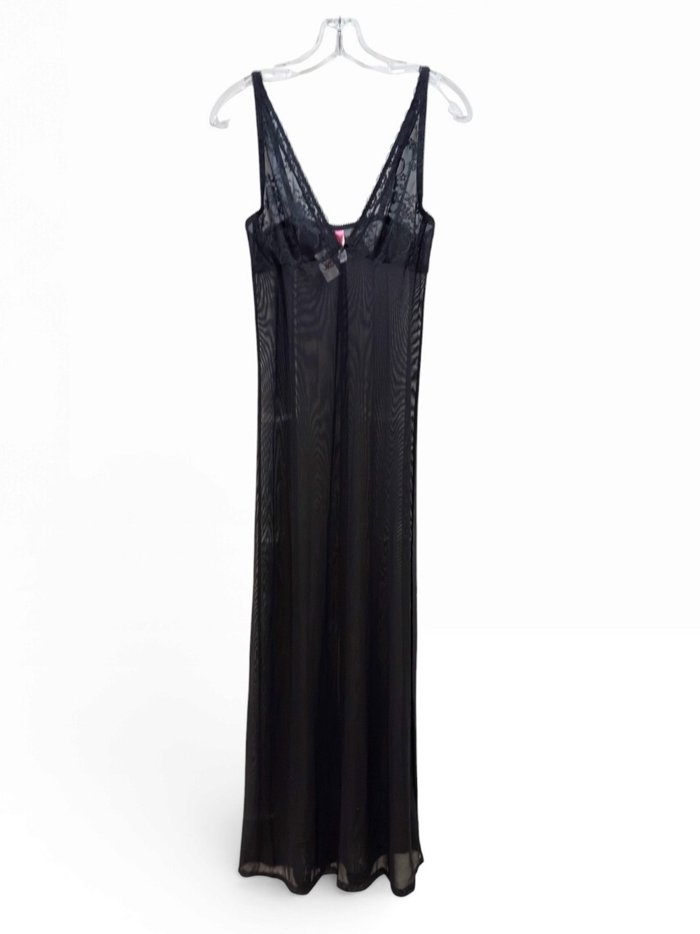 Sheer Lace Long Mesh Maxi Dress Nightgown - Black Whimsigoth Fairycore